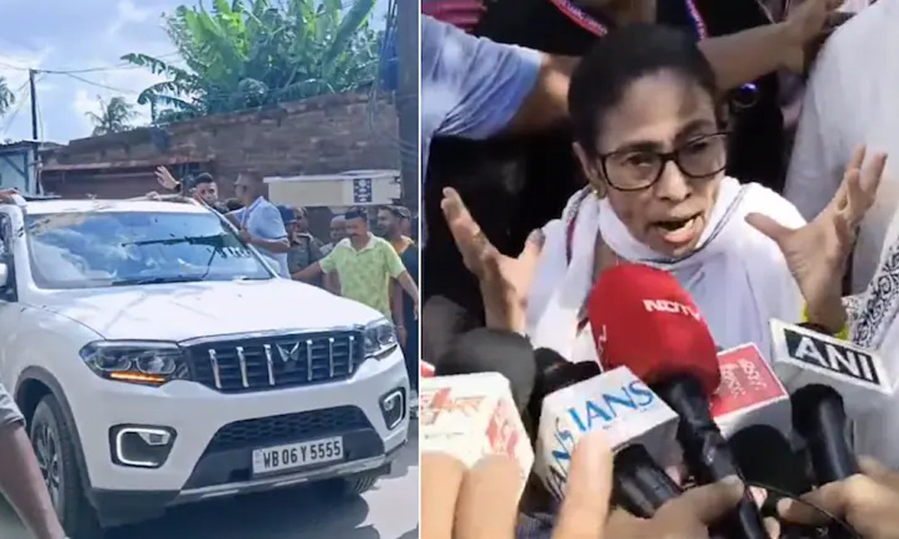 মমতা বন্দ্যোপাধ্যায়ের গাড়িতে ইট-পাথর নিক্ষেপের অভিযোগ