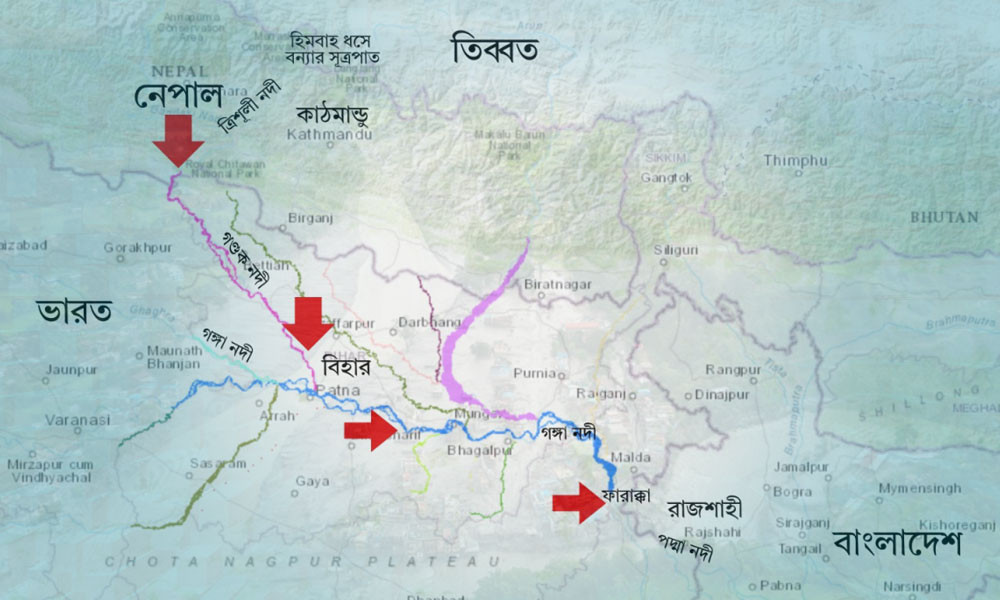 নেপালের বন্যার পানি গঙ্গায়, বাংলাদেশকে সতর্ক থাকার পরামর্শ